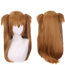 Load image into Gallery viewer, Cardamom Wig Neon Genesis Evangelion Eva Mingrixiang Cosplay Wig Orange Double Braid Tiger Clip
