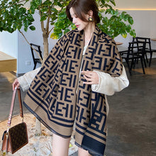 Load image into Gallery viewer, 2023 Winter New Artificial Cashmere Scarf F Letter All-Matching Long Tassel Shawl Fashion Thickened Scarf