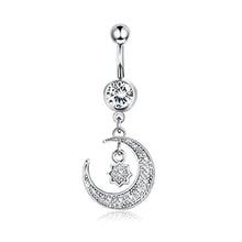 Load image into Gallery viewer, Belly Ring Moon Butterfly Heart-Shaped Long Chain Piercing Jewelry