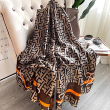 Load image into Gallery viewer, Spring and Summer New Silk Scarf Gift Silk Imitation Silk Women's Printed Imitation Mulberry Silk Beach Towel Shawl Scarf