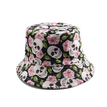 Load image into Gallery viewer, Skull printed bucket hat for outdoor sunshine hunting camping fishing men and women general cap