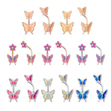 Load image into Gallery viewer, Dripping Butterfly Belly Ring Navel Stud Piercing