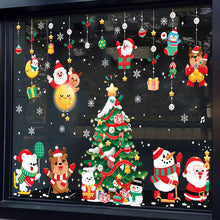 Load image into Gallery viewer, Christmas Decorative Stickers Shopping Window Decorative Santa Snowman Static Stickers