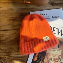 Load image into Gallery viewer, Hat Female Autumn and Winter Korean Style All-Matching Solid Color Digital Ins Knitted Hat Warm Korean Fashion Cute Wool Hat