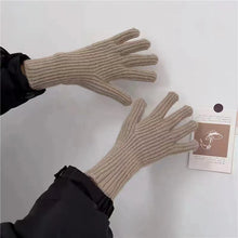 Load image into Gallery viewer, Knitted Solid Color Korean Finger Exposed Touch Screen Cold-Proof Winter Thicken Thermal Wrist Gloves