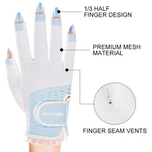 Load image into Gallery viewer, Women's Open Finger Breathable Non-Slip Palm Texture Touch Screen Lace Edge Sports Gloves
