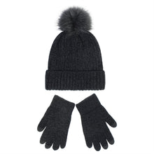 Load image into Gallery viewer, Knitted Hat Women's 2023 New Chenille Wool Hat Gloves Set Thickened Warm Fluffy Ball Cap Autumn and Winter