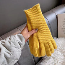 Load image into Gallery viewer, Knitted Solid Color Korean Finger Exposed Touch Screen Cold-Proof Winter Thicken Thermal Wrist Gloves