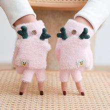 Load image into Gallery viewer, Women's Winter Cycling Gloves Windproof Warm and Cute Cartoon Deer Gloves Korean Ins Winter Hand