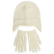 Load image into Gallery viewer, Outdoor Hat Gloves Two-Piece Set Women's Fleece Ears Protection Cap Gloves Hat Set