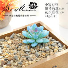 Load image into Gallery viewer, Blue Series Artificial Succulent Pant Flower Head Creative DIY Accessories Flower Arrangement Artificial Flower Plant Wall Supplies Green Plant
