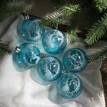 Load image into Gallery viewer, Transparent Christmas Ball 6cm Boxed Blue Painted Christmas Tree Decorations