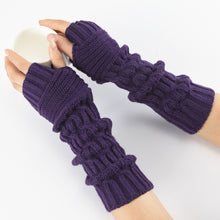Load image into Gallery viewer, Knitted Half Finger Fingerless Gloves Knitting Wool Gloves Folds Warm Men and Women Arm Sleeve