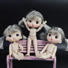 Load image into Gallery viewer, OB11 Body Doll 3D Eyes 12CM Doll 12 Removable Joint Cute Expression Girl Nude BJD Semi-finished Toys Accessories Gift for Girls