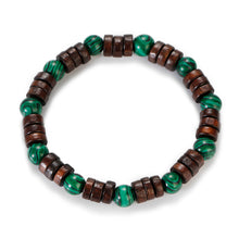 Load image into Gallery viewer, 8mm Natural Round Cylinder Wood Beads Bracelet Men Classic Elastic Buddhist Prayer Buddha Bracelet Hommes