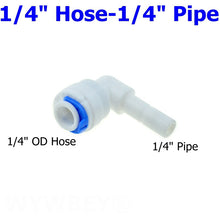 Load image into Gallery viewer, Reverse Osmosis 1/4 3/8 Hose Connection Quick Coupling 1/4 3/8 Stem L Straight Tee RO Water Aquarium Plastic Joint Pipe Fitting