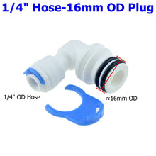 Load image into Gallery viewer, Reverse Osmosis 1/4 3/8 Hose Connection Quick Coupling 1/4 3/8 Stem L Straight Tee RO Water Aquarium Plastic Joint Pipe Fitting