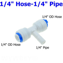 Load image into Gallery viewer, Reverse Osmosis 1/4 3/8 Hose Connection Quick Coupling 1/4 3/8 Stem L Straight Tee RO Water Aquarium Plastic Joint Pipe Fitting