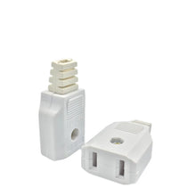 Load image into Gallery viewer, 2 Pin AC Electrical Power Male Plug Female Socket Outlet Adaptor Adapter w/ Wire Rewireable Extension Cord Connector
