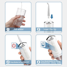 Load image into Gallery viewer, Oral Irrigator 3 Modes USB Rechargeable Water Flosser Portable Dental Water Jet Waterproof Irrigator Dental Teeth Cleaner+6 Jet