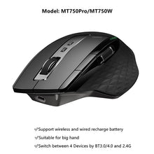 Load image into Gallery viewer, MT550/MT750S Multi-mode Wireless Mouse Bluetooth 3.0/4.0 And 2.4G Switch For Four Devices Connection Computer Gaming Mouse
