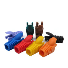 Load image into Gallery viewer, RJ-45 CAT6 CAT5e Adapter Ethernet Network Cable Connector Plugs RJ45 Caps Cat 5 CAT6 protective sleeve multicolour
