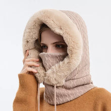 Load image into Gallery viewer, Outdoor Cycling Cap Ski Balaclava Winter Windproof Cap Men Women Hood Cap Cold Padded Plush Neck Warmer Hood Beanies