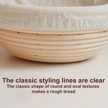 Load image into Gallery viewer, Oval/Round Natural Rattan Fermentation Bread Basket Dough Wicker Rattan Mass Proofing Proving Baskets Rattan with Cover