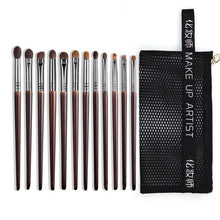 Load image into Gallery viewer, 9/12pcs Panceau Maquillage Eye Natural Hair Makeup Brushes Set Kit Cosmetic Make Up Beauty Tool Crease Brush Eyeliner Brow