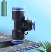 Load image into Gallery viewer, PE Air Connectors 4mm 6mm 8mm 10 12MM Pneumatic Fitting Quick Connect Slip Lock Tee 3Way Plastic Pipe Water Hose Tube Connector