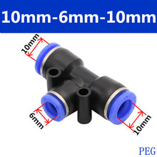 Load image into Gallery viewer, PE Air Connectors 4mm 6mm 8mm 10 12MM Pneumatic Fitting Quick Connect Slip Lock Tee 3Way Plastic Pipe Water Hose Tube Connector