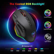 Load image into Gallery viewer, Gaming Mouse Wired 12000 DPI Ergonomic Mouse USB With RGB Backlit 10 Programmable Buttons For Computer Gamer Mice