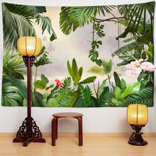 Load image into Gallery viewer, Palm leaf Green Botany Tapestry Plantain leaves Tropical rainforest plants in Southeast Asia Wall Hanging Tapestry Wall Cloth