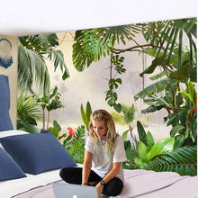 Load image into Gallery viewer, Palm leaf Green Botany Tapestry Plantain leaves Tropical rainforest plants in Southeast Asia Wall Hanging Tapestry Wall Cloth