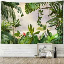 Load image into Gallery viewer, Palm leaf Green Botany Tapestry Plantain leaves Tropical rainforest plants in Southeast Asia Wall Hanging Tapestry Wall Cloth