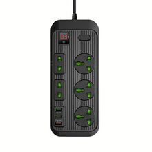 Load image into Gallery viewer, PC Power Strip Multi Plug with 5 AC Outlets QC3.0 18W 3 USB Fast Charging Ports Socket Adapter US UK EU AU Timer Power Socket