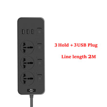 Load image into Gallery viewer, PC Power Strip Multi Plug with 5 AC Outlets QC3.0 18W 3 USB Fast Charging Ports Socket Adapter US UK EU AU Timer Power Socket
