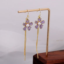 Load image into Gallery viewer, Personality elegant Prevent Allergy snowflake Fashion Stud Earrings High Quality exquisite Long Tassel Earrings Fashion Simple