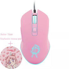 Load image into Gallery viewer, Gaming Computer Wired Mause Mute Pretty Backlit Colorful Mice 3200DPI For Girl Women Gift PC Game