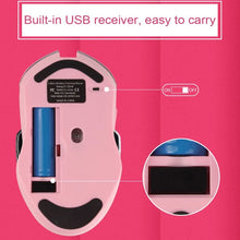 Load image into Gallery viewer, Pink Silent LED Optical Game Mice 1600DPI 2.4G USB Wireless Mouse for PC Laptop 667C