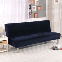 Load image into Gallery viewer, Plush fabric Fold Armless Sofa Bed Cover Folding seat slipcover Thicker covers Bench Couch Protector Elastic Futon Cover winter