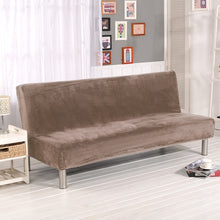 Load image into Gallery viewer, Plush fabric Fold Armless Sofa Bed Cover Folding seat slipcover Thicker covers Bench Couch Protector Elastic Futon Cover winter