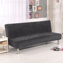 Load image into Gallery viewer, Plush fabric Fold Armless Sofa Bed Cover Folding seat slipcover Thicker covers Bench Couch Protector Elastic Futon Cover winter