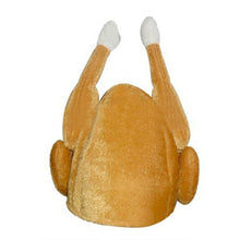 Load image into Gallery viewer, Plush Roasted Turkey Hats Spooktacular Creations Decor Hat Cooked Chicken Bird Secret For Thanksgiving Costume Dress Up Party