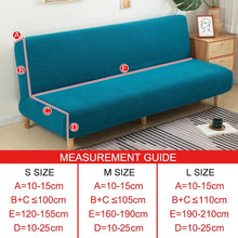 Load image into Gallery viewer, Armless Sofa Bed Cover Polar fleece Without Armrest Printed Covers Stretch Slipcover Folding Furniture Decoration Bench Covers