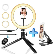 Load image into Gallery viewer, Portable Selfie Ringlight Adjustable Tripod Remote Photography Lighting Phone Photo Led Ring Fill Light Lamp Youtube FIll