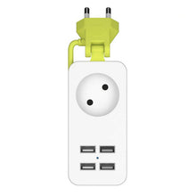 Load image into Gallery viewer, Power Strip 1/2 Plug 1200W 250V,1.5m Cable,Wall Multiple Socket Portable 4 USB Port for Mobile Phones for Smartphones Tablets