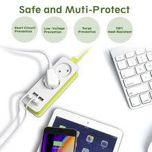 Load image into Gallery viewer, Power Strip 1/2 Plug 1200W 250V,1.5m Cable,Wall Multiple Socket Portable 4 USB Port for Mobile Phones for Smartphones Tablets