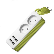 Load image into Gallery viewer, Power Strip 1/2 Plug 1200W 250V,1.5m Cable,Wall Multiple Socket Portable 4 USB Port for Mobile Phones for Smartphones Tablets