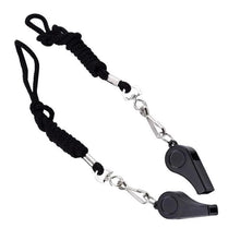 Load image into Gallery viewer, Practical basketball Football Soccer Sports Referee Aluminum Alloy Whistle Lanyard Emergency Loud Sound Whistle